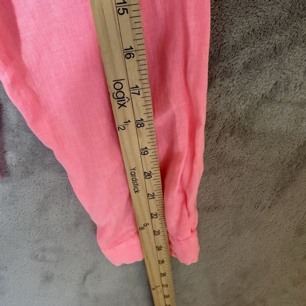 Lilly Pulitzer 100% Linen Shirt Pink S Long Sleeve Button Classic Resort Coastal - Picture 4 of 8